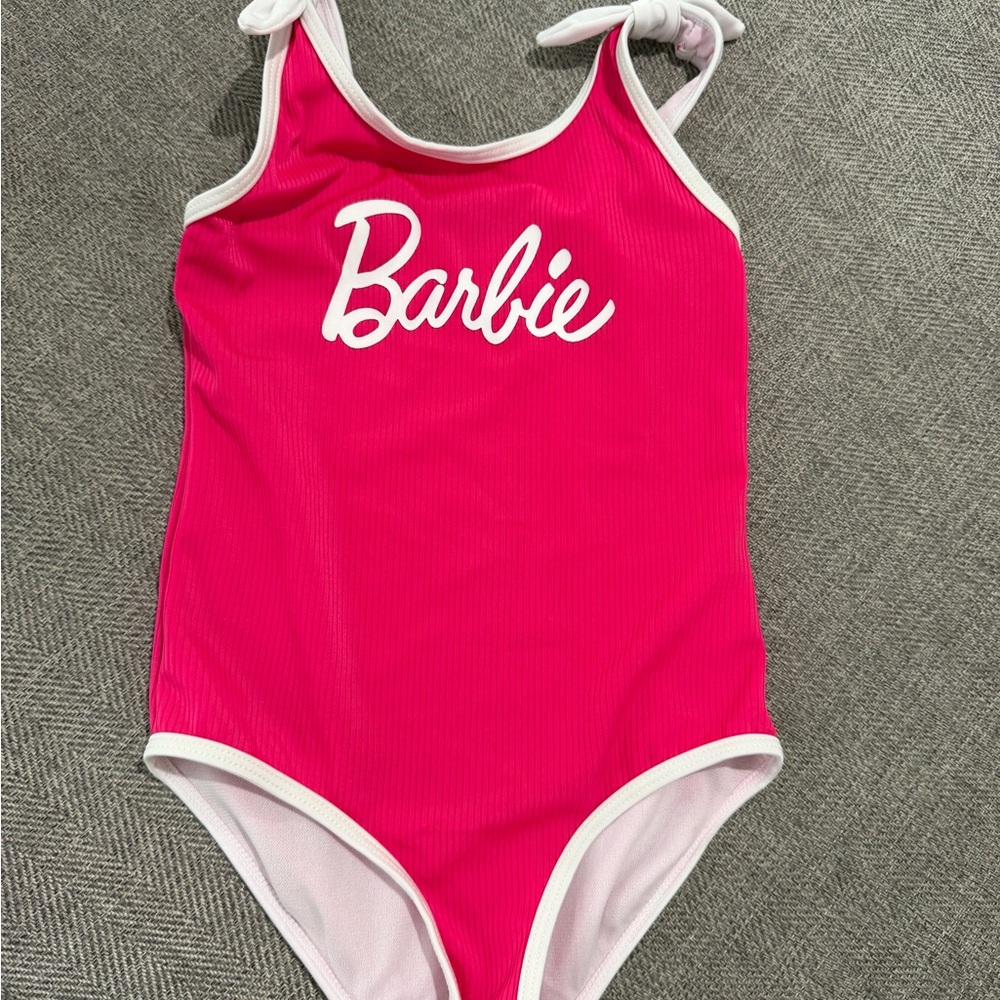 Barbie Hot Pink One-Piece Swimsuit with White Trim